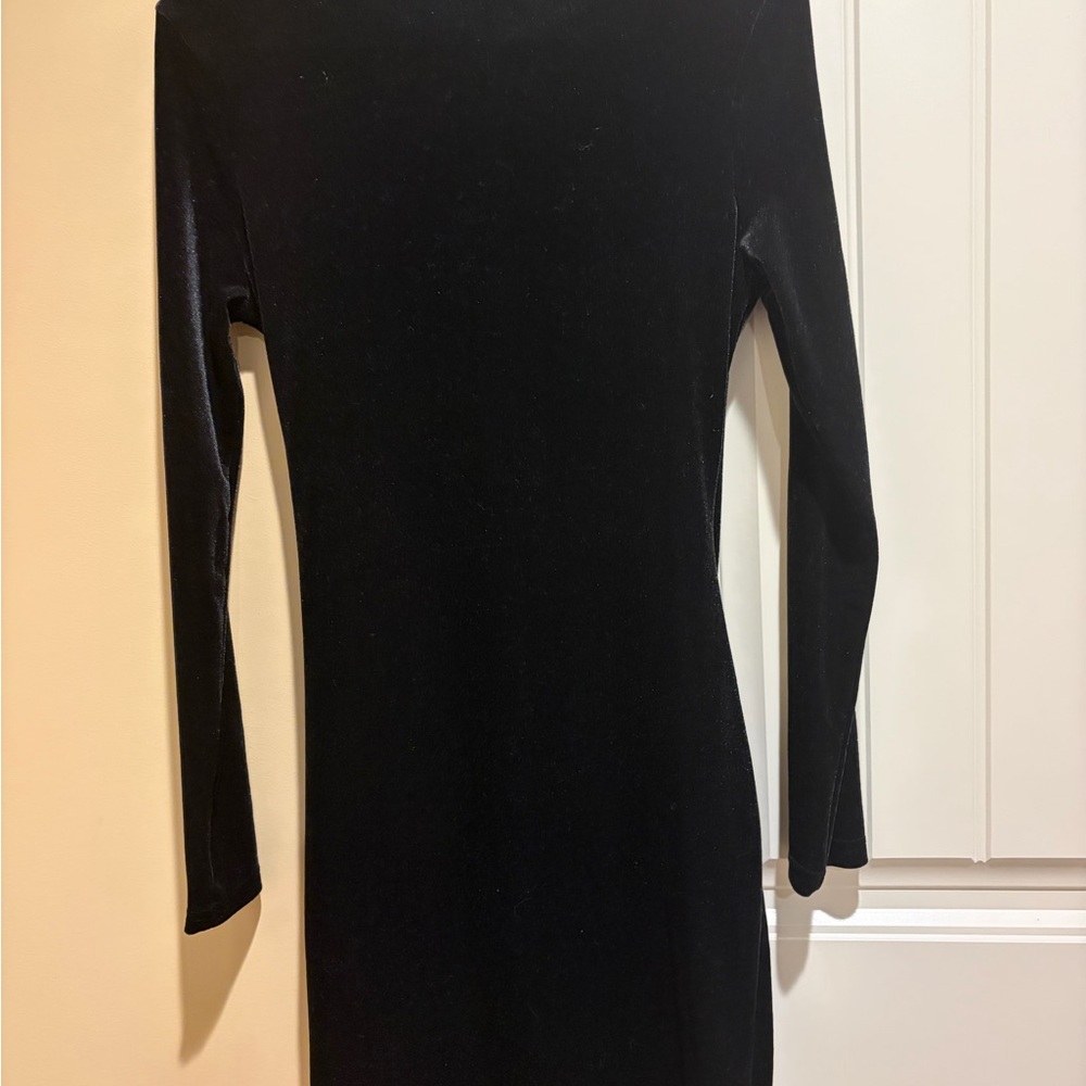 SHEIN Black Draped Long Sleeve Dress - Picture 3 of 4